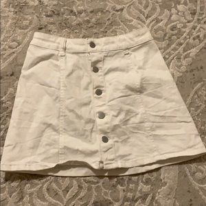 white jean button up skirt